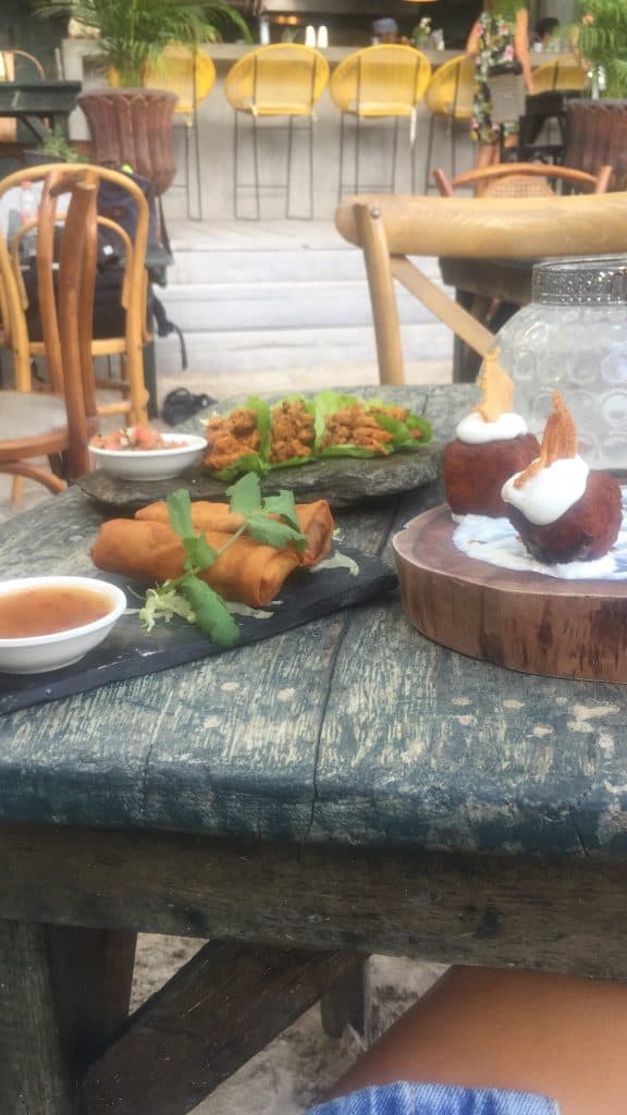 Tapas and croquetas on a table