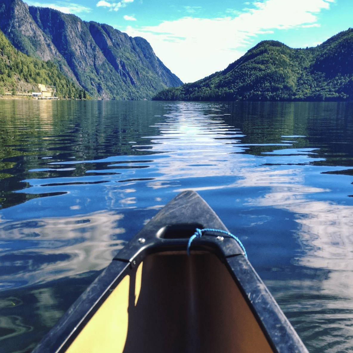 Kajak on the bandak lake in Dalen, Norway