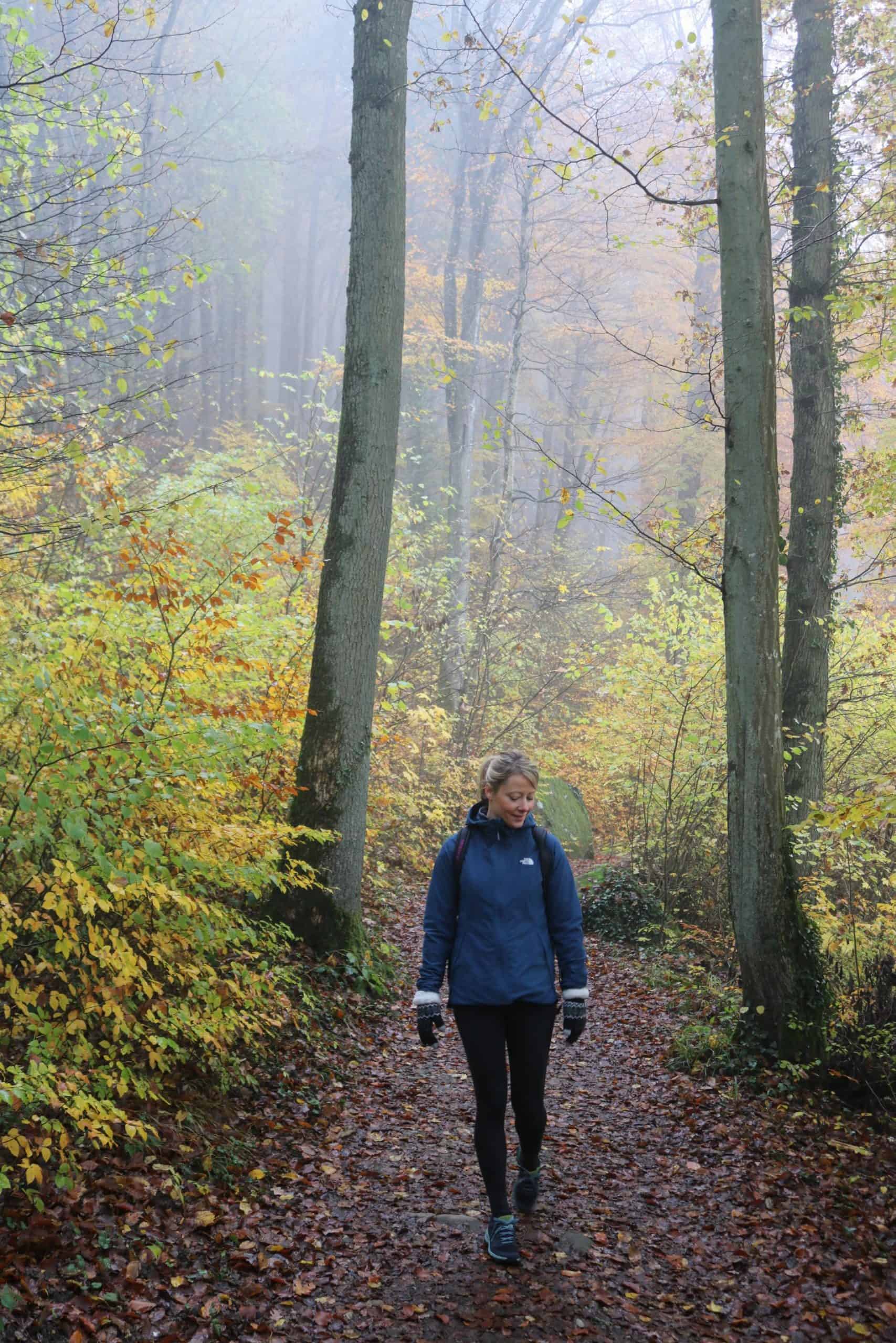 Girl hiking the mullerthal trail